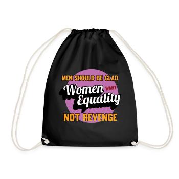 Frauen Gleichberchtigung Design und Feminist - Turnbeutel - Schwarz - Vorne