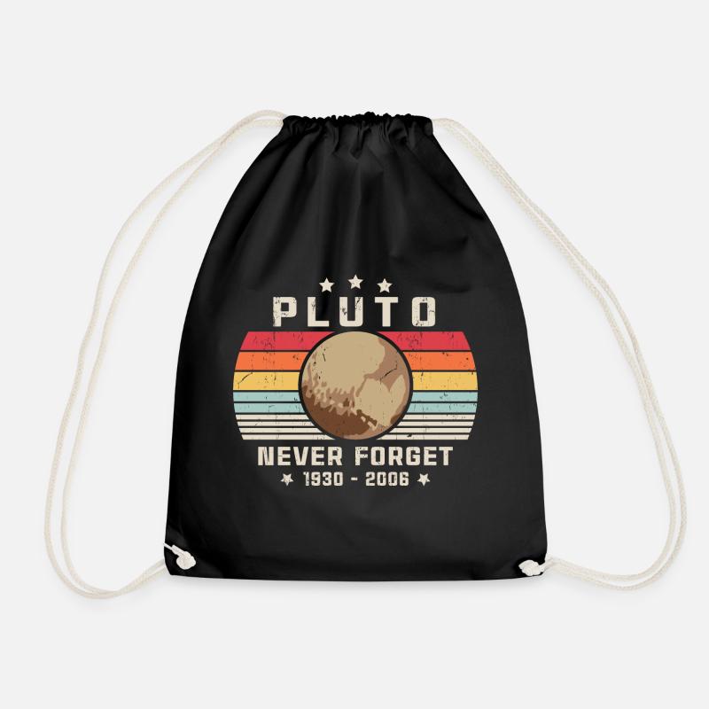 Vergiss niemals das Pluto-Hemd. Lustiger Raum im Retro-Stil - Turnbeutel - Schwarz