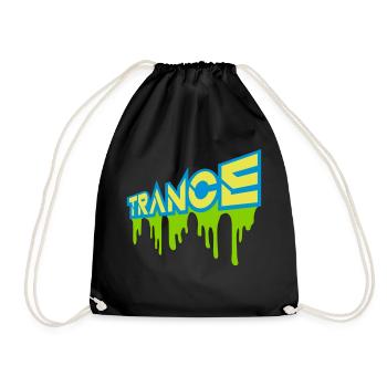 Trance Logo Club Techno - Turnbeutel - Schwarz - Vorne