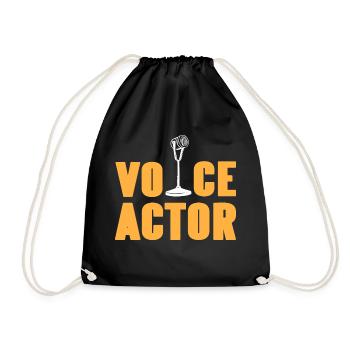 Voice Actor Awesome Designs T-Shirt Present Gift - Drawstring Bag - black - Front