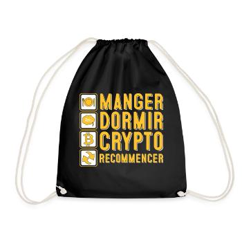 Manger, dormir, crypto, recommencer | Crypto - Sac de sport léger - noir - Devant