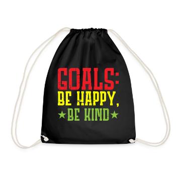 Goals Be Happy, Be Child 6 - Drawstring Bag - black - Front