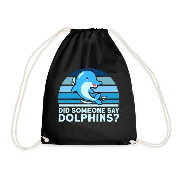 Dolphin Dolphin Lover Animal Dolphins Gift - Drawstring Bag - black - Front