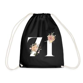 71st anniversary flowers (Gift of 71 years) - Drawstring Bag - black - Front