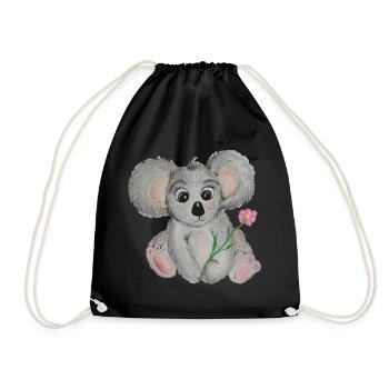 Koala à fleur - Sac de sport léger - noir - Devant