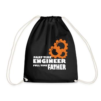 Teilzeit Ingenieur Vollzeit Vater Vater Programmie - Turnbeutel - Schwarz - Vorne