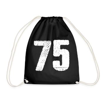 75 Zahl Trikot - Turnbeutel - Schwarz - Vorne