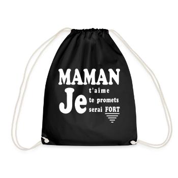 Maman je t'aime je te promets je serai FORT - Sac de sport léger - noir - Devant
