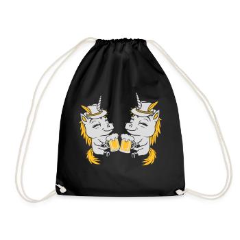Beer Toast Unicorn Team - Drawstring Bag - black - Front