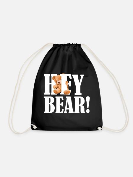Hey Bear - Süßer Bär - Turnbeutel - Schwarz