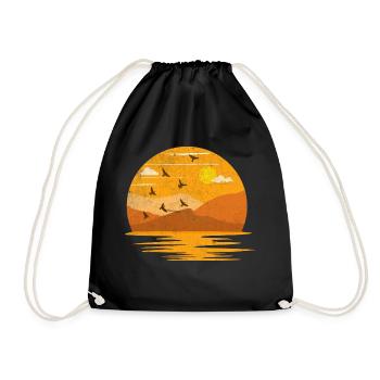 Mountains sunset - Sac de sport léger - noir - Devant