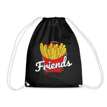 Pommes Frites Pommes Liebhaber Pommes Fritten Spru - Turnbeutel - Schwarz - Vorne