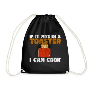 If It Fits In A Toaster, I Can Cook It 3 - Turnbeutel - Schwarz - Vorne
