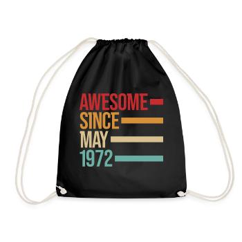 Geburstag Awesome Since May 1972 - Turnbeutel - Schwarz - Vorne