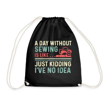 Journée sans couture Broderie Cadeau - Sac de sport léger - noir - Devant