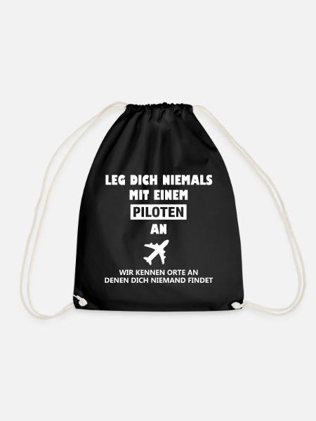 Pilot Spruch Aircraft Captain Cockpit Co-pilots - Turnbeutel - Schwarz