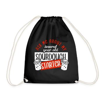 Bread Baking Baker Bakery Sourdough - Drawstring Bag - black - Front