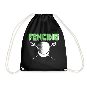 Fencing Cool Retro Designs For Fencers T-Shirt - Drawstring Bag - black - Front