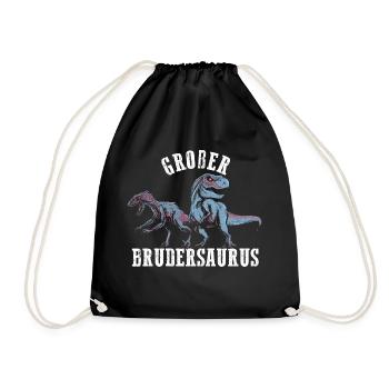 Großer Brudersaurus T-Rex Dino Geschenk Großer Bru - Turnbeutel - Schwarz - Vorne