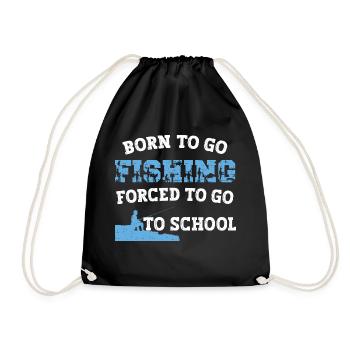 Born to go fishing forced to go to school. - Sac de sport léger - noir - Devant