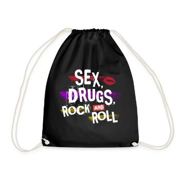 Sex Drugs Rocknroll Schädel Iro Punk Rock Musik - Turnbeutel - Schwarz - Vorne