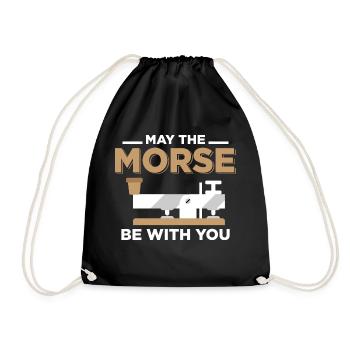 May The Morse Be With You Amateur Radio Operator - Turnbeutel - Schwarz - Vorne