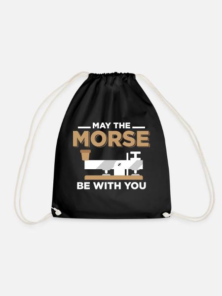 May The Morse Be With You Amateur Radio Operator - Turnbeutel - Schwarz