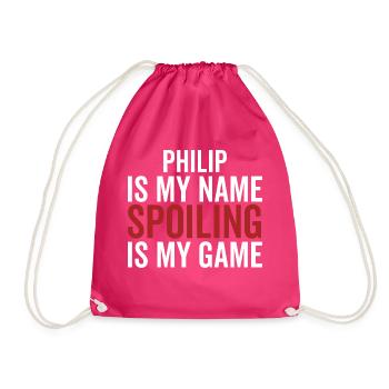 Philip ist mein Name Verderben ist mein Spiel - Turnbeutel - Fuchsia - Vorne