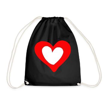 Symbole de coeur Amour Mignons Cœurs Rose Dessin Vecteur - Sac de sport léger - noir - Devant