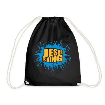jesus is king quote - Drawstring Bag - black - Front