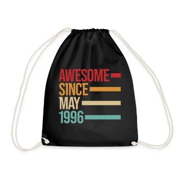 Geburstag Awesome Since May 1996 - Turnbeutel - Schwarz - Vorne