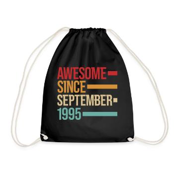 Geburstag Awesome Since September 1995 - Turnbeutel - Schwarz - Vorne