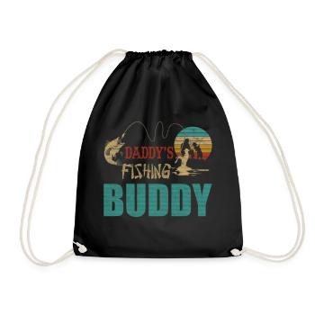 Daddys Fishing Buddy Angeln Karpfen - Turnbeutel - Schwarz - Vorne