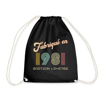 Anniversaire Homme Fabriqué en 1981 vintage - Sac de sport léger - noir - Devant