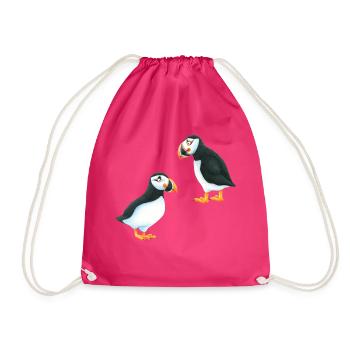 Papageitaucher - Turnbeutel - Fuchsia - Vorne