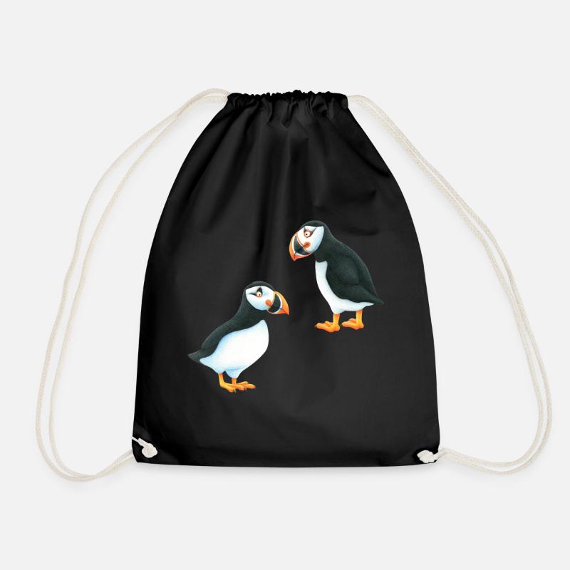 Puffin - Drawstring Bag - black