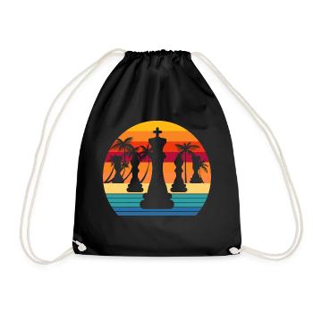 Schach Retro Sunset - Turnbeutel - Schwarz - Vorne