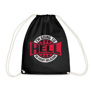 in going to hell - Drawstring Bag - black - Front