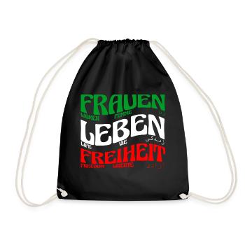 Women Life Freedom, - Drawstring Bag - black - Front