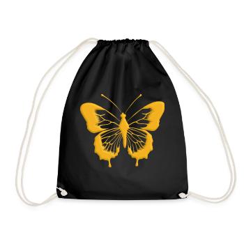 Butterfly - Drawstring Bag - black - Front
