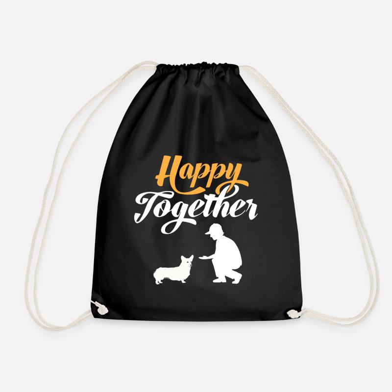 Happy Together - Pembroke Welsh Corgi & Hundebesit - Turnbeutel - Schwarz