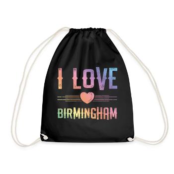 I Love Birmingham - Turnbeutel - Schwarz - Vorne