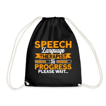 Support Speech Speech Therapy Pathology Month Spr - Drawstring Bag - black - Front