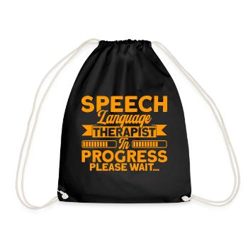 Support Speech Speech Therapy Pathology Month Spr - Drawstring Bag - black - Front