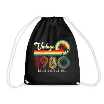 Vintage 1980 Limited Edition - Drawstring Bag - black - Front