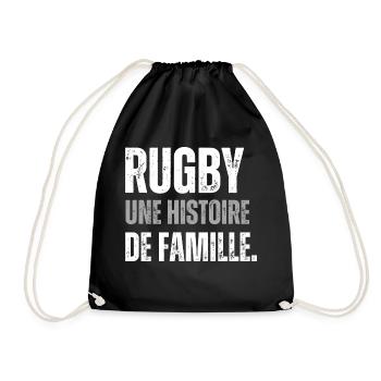 Humour Rugby Histoire de Famille - Sac de sport léger - noir - Devant