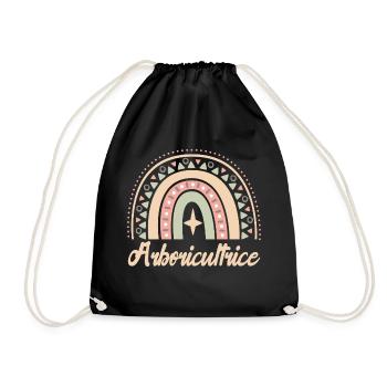 Cadeau Arboricultrice. Boho Rainbow arboricultrice - Sac de sport léger - noir - Devant