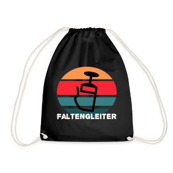 Faltengleiter - Turnbeutel - Schwarz - Vorne