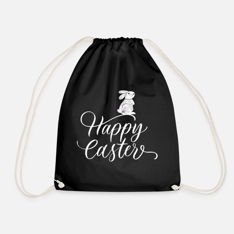 Happy Easter, Funny Easter Rabbit, Easter Hunting - Turnbeutel - Schwarz