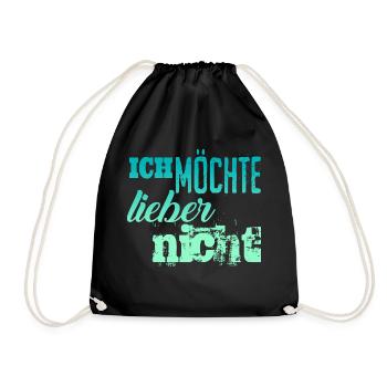 Bartleby der Schreiber - Ich möchte lieber nicht - Turnbeutel - Schwarz - Vorne